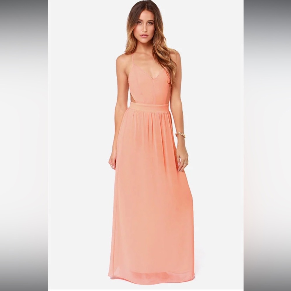 Rooftop Garden Backless Peach Dress *with imperfections *